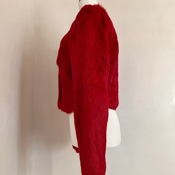 Vintage Red Fur Jacket - Picture 8 of 9